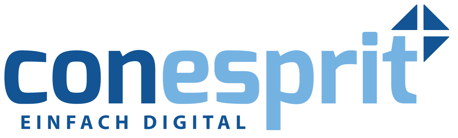 Logo von conesprit mit Claim Einfach Digital, ein SAP Partner das mit SAP Business One mittelständische Unternehmen digitalisiert