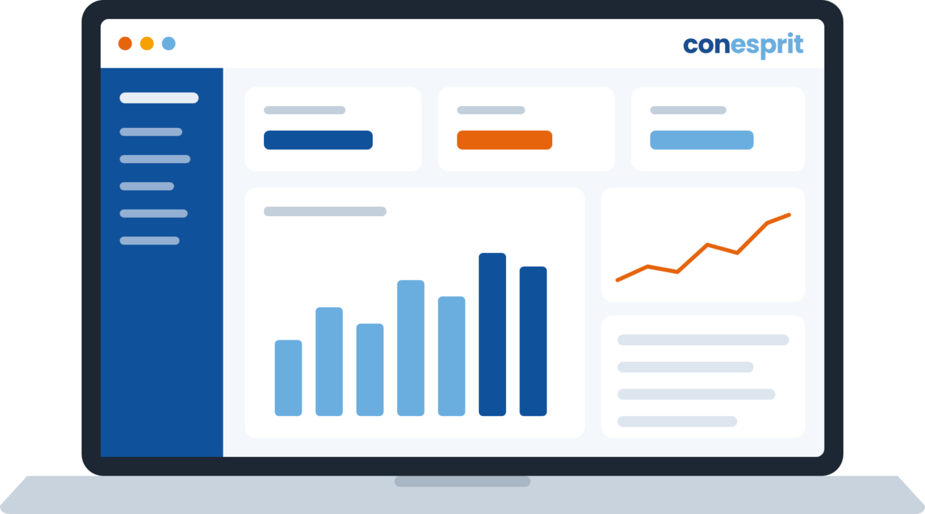 SAP Business One Cloud Dashboard auf einem Laptop